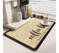 Goujfol Tappetino Scolapiatti, Macchina Caffè Tappetino 60 X 40cm Super Assorbente Scolapiatti da Lavello, Antiscivolo Tappetini Accessori Cucina Tappeto Lavandino Posate Drenante(kaki)