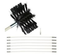 GOUJIAN Kit for La Pulizia della Canna Fumaria for Stufe A Pellet, Spazzola in Nylon for La Pulizia della Canna Fumaria, Aste Flessibili for La Pulizia della Canna Kit Pulizia Camino(6 Rods,410mm)