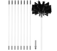 GOUJIAN Kit Spazzola for La Pulizia del Camino, Condotto Rotante, Set for La Pulizia della Ventilazione, Camino Flessibile, Kit Spazzacamino, Fuliggine Kit Pulizia Camino(9 Rods,610mm)