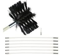 GOUJIAN Kit Spazzola for La Pulizia del Camino, Condotto Rotante, Set for La Pulizia della Ventilazione, Camino Flessibile, Kit Spazzacamino, Fuliggine Kit Pulizia Camino(6 Rods,610mm)