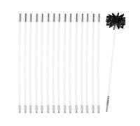 GOUJIAN Kit Spazzola for La Pulizia del Camino, Kit di Pulizia della Ventilazione del Condotto Rotante in Nylon, Kit Spazzacamino Flessibile, Aste Flessibili Kit Pulizia Camino(18 Rods,610mm)