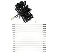 GOUJIAN Kit Spazzola for La Pulizia del Camino Kit for La Pulizia dello Sfiato del Condotto Rotante in Nylon Kit Spazzacamino Flessibile for Sfiato Kit Pulizia Camino(15 Rods,610mm)