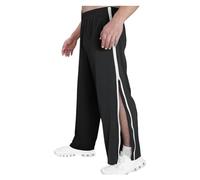 GOUJIAN Pantalone Tuta Uomo Pantaloni da Jogging Sportivi in Cotone con Cerniera su Tutta La Lunghezza, per Riabilitazione Elastico in Vita, Fisioterapia ，M-3XL Pantaloni della Tuta(Noir,XL)