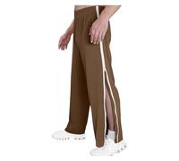 GOUJIAN Pantaloni da Allenamento da Uomo con Cerniera su Tutta La Lunghezza, Riabilitazione della Tuta Larghi con Apertura Laterale con Cerniera Laterale Pantaloni della Tuta(Light Brown,XL)