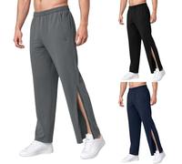 GOUJIAN Pantaloni da Jogging da Uomo in Cotone con Cerniera A Lunghezza Intera for Il Tempo Libero Larghi for La Riabilitazione da Allenamento Pantaloni della Tuta(Grey B,XXL)