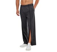 GOUJIAN Pantaloni da Jogging da Uomo in Cotone con Cerniera A Lunghezza Intera for Il Tempo Libero Larghi for La Riabilitazione da Allenamento Pantaloni della Tuta(Grey A,M)