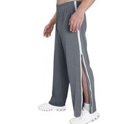 GOUJIAN Pantaloni della Tuta da Uomo con Cerniera Completa, Pantaloni Staccabili con Cerniera, Pantaloni Casual, Larghi, Casual, Abbigliamento Sportivo con Tasca Pantaloni della Tuta(Gray,XL)