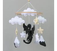 Goukurlsma Dragon Crib Mobile per ragazzi, Feltro Baby Mobile per Culla, Grigio e Nero Nursery Decor, Nuvola e Stella Mobile Hanging, Unisex Infant Lenire Giocattolo Regalo