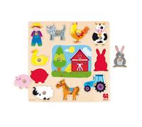 Goula 53025-Puzzle Silhouette Fattoria, Multicolore, 53025