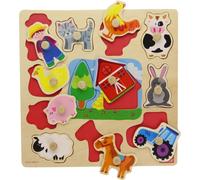 Goula 53025-Puzzle Silhouette Fattoria, Multicolore, 53025