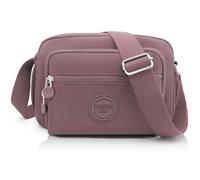 GOUNNU Borsa a Tracolla Donna Media Leggera Multifunzione Borse Nylon Impermeabile Multi Tasca Borsetta Tracolla Casual con Tracolla Larga Regolabile Tracolla Donna Sportiva(RosaViola)