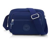 GOUNNU Borsa a Tracolla Donna Media Leggera Multifunzione Borse Nylon Impermeabile Multi Tasca Borsetta Tracolla Casual con Tracolla Larga Regolabile Tracolla Donna Sportiva (BluProfondo)