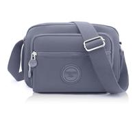 GOUNNU Borsa a Tracolla Donna Media Leggera Multifunzione Borse Nylon Impermeabile Multi Tasca Borsetta Tracolla Casual con Tracolla Larga Regolabile Tracolla Donna Sportiva (BluChiaro)