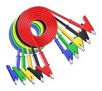 Goupchn 5PCS Alligator Clips Test Leads Dual Ended Crocodile Wire Cable with Insulators Clips Test Flexible Copper Cable for Electrical Testing 3.3ft/1m