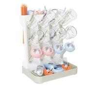GOURDBRO Scola Biberon Grande, Supporto Verticale per Scolabiberon, Rastrelliere Asciuga Biberon per Scolabiberon e Accessori per Neonati, Scaffale di Essiccazione Della Biberón Del Bambino (Beige)