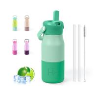 Gourde Isotherme- 400ml- Gourde avec Paille, Bouteille Isotherme, sans BPA