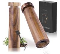 GOURMEO Macina Sale e Pepe - Manica Spezie in Legno di Acacia Ø 5,5 x 20,5 cm - Set di Macinapepe e Macinasale Manuale - Trita Sale e Pepe - Macinino per Pepe e Sale