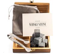 GOURMEO Steatite Naturale-Ghiaccio Riutilizzabile, Whisky, Pietre Fredde, Set di 9 Pezzi, Terra, 2, 2