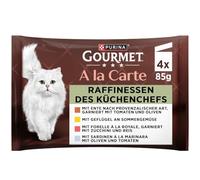 Gourmet A la Card - Cibo per gatti, cibo umido con anatra, pollame, trota e sarda in salsa, 4 x 85 g, confezione da 12 (48 bustine pasti; 4,08 kg)