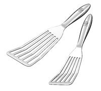 Set di Paletta cucina in acciaio inox - 1x Spatola per Pesce e Spatola per Cucinare Carne Gnocchi Uova - Impugnatura ergonomica - Lavabili in Lavastoviglie