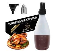 Spazzola in silicone per cucinare, Dispenser di olio con pennello, spazzola per olio tutto in uno, spazzola per barbecue, mocio per barbecue, spazzola per salsa, strumenti per grigliare (nero)