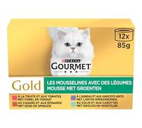 Gourmet Gold - Cibo per gatti con verdure, carne e pesce, 12 x 85 g (Confezione da 8)
