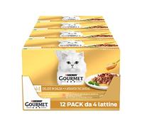 GOURMET Gold - Cibo Umido Gatto Adulto, Delizie in Salsa con Salmone e Tonno. 48 Lattine da 85 g