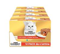 GOURMET Gold - Cibo Umido Gatto Adulto, Mousse con Tonno e Salmone. 48 Lattine da 85 g