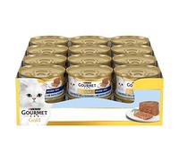GOURMET GOLD Cibo umido per gatti adulti Mousse con Pesce Dell'Oceano, 24 lattine da 85g