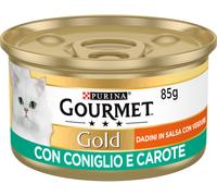 GOURMET Gold Dadini in Salsa con Verdure Cat Lattina Multipack 24x85G CONIGLIO E CAROTE