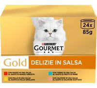 GOURMET Gold Delizie in Salsa Cat Lattina Multipack 24x85G MIX CARNE E PESCE