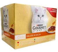 Purina Cat Gourmet Gold Delizia In Salsa Manzo, Tonno, Pollo, Salmone - Confezione Da 24x85 Gr
