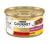 Gourmet Gold Doppio piacere 12 x 85 g Alimento umido per gatto - Manzo e Pollo