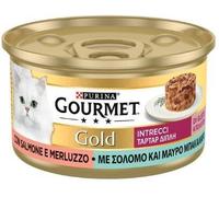 GOURMET Gold Intrecci Cat Lattina Multipack 24x85G SALMONE E MERLUZZO