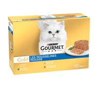 Gourmet Gold Mousse 24 x 85 g Alimento umido per gatti - Mix (Coniglio, Pollo, Salmone, Reni)
