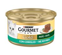 6x Alimento Gatto Gourmet Gold Lattine Pate' 85 Grammiconiglio