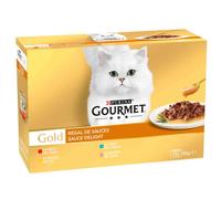Gourmet Gold Straccetti 12 x 85 g umido per gatti - Delizie in salsa
