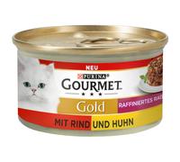 Gourmet Gold Tortini 48 x 85 g - Intrecci di gusto con Manzo e Pollo