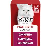 GOURMET Mon Petit, Cibo Umido per Gatti Adulti, 48 Bustine da 50 g | Con Bocconcini con Tacchino, con Manzo, Agnello, Vitello