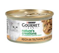 Gourmet Nature's Creations 24 x 85 g Alimento umido per gatti - Tacchino con Spinaci & Pastinaca