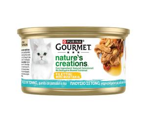 Gourmet Nature's Creations 85 gr Tonno, pomodori e riso - confezione da 24 pezzi - Cibo umido per gatti - 1° ORDINE? scegli lo sconto BZR5 / BZR20 + 200 punti fedeltà