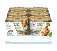 GOURMET NATURE'S CREATIONS Cibo Umido per Gatti Adulti Filettini con Pesce dell'oceano guarnito con spinaci e riso 12 lattine da 85g