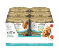 GOURMET NATURE'S CREATIONS Cibo Umido per Gatti Adulti Filettini con Tonno guarnito con pomodori e riso 12 lattine da 85g