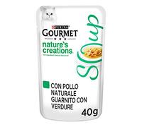 GOURMET Nature's Creations Soup Cibo Umido per Gatti Adulti con Salmone e Carota 32 Buste da 40g