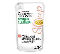 GOURMET Nature's Creations Soup Cibo Umido per Gatti Adulti con Salmone Naturale e Verdure 32 Buste da 40g