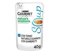 GOURMET Nature's Creations Soup Cibo Umido per Gatti Adulti con Tonno Naturale e Gamberetti 32 Buste da 40g