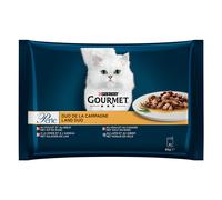 Gourmet Perle 4 x 85 g Umido per gatto - Duetto di terra (4 varianti)