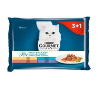 GOURMET Perle cibo per gatti adulti Mini Filetti in salsa 4x85g