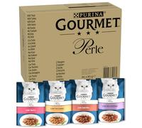 Megapack risparmio! Gourmet Perle 96 x 85 g Alimento umido per gatti - Trota, Tacchino, Anatra, Selvaggina in Gelatina