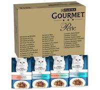GOURMET Perle Cibo Umido per Gatti Adulti Filettini, 96 Bustine da 85 g
